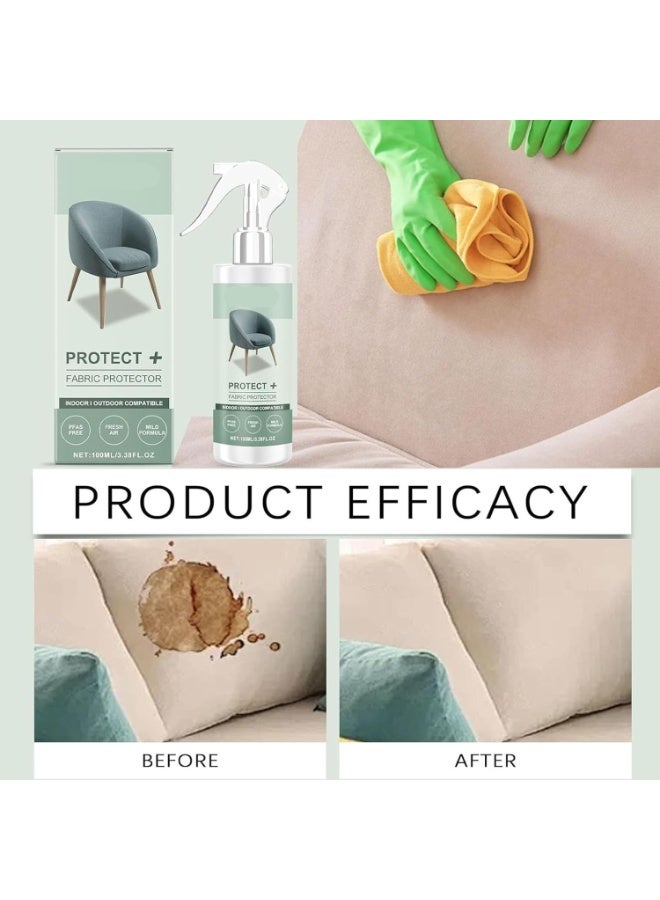 رذاذ واقي الأقمشة متعدد الأغراض - منظف أقمشة الأرائك والسجاد والمفروشات ومزيل البقع والروائح، 100 مللي واقي أقمشة للأثاث والسيارات وغيرها - Image 3